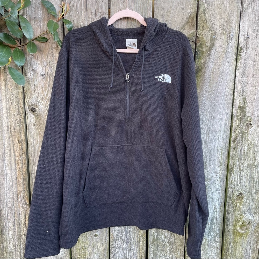 The North Face Men's Textured Cap Rock 1/4 Quarter  
Zip Hoodie Fleece EUC | XL